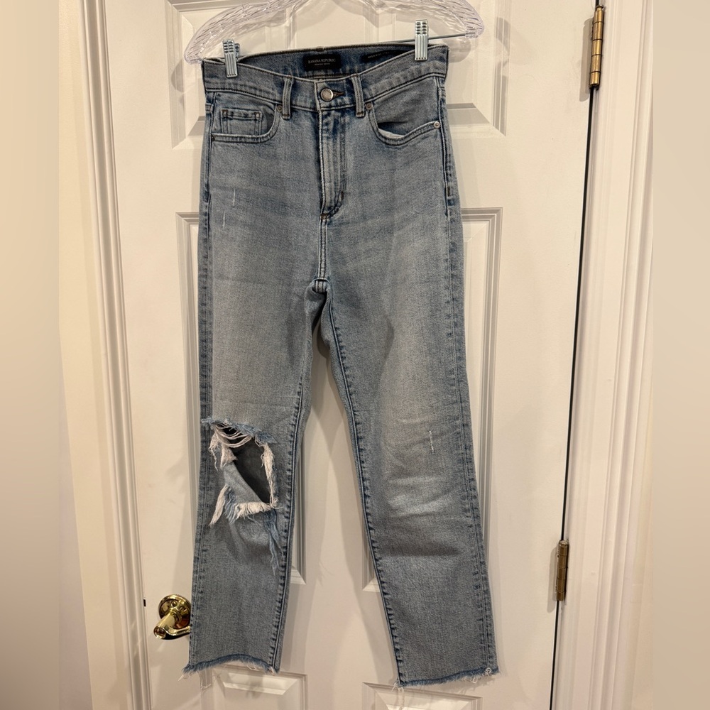 Banana Republic High Rise Straight Distressed Women Jeans